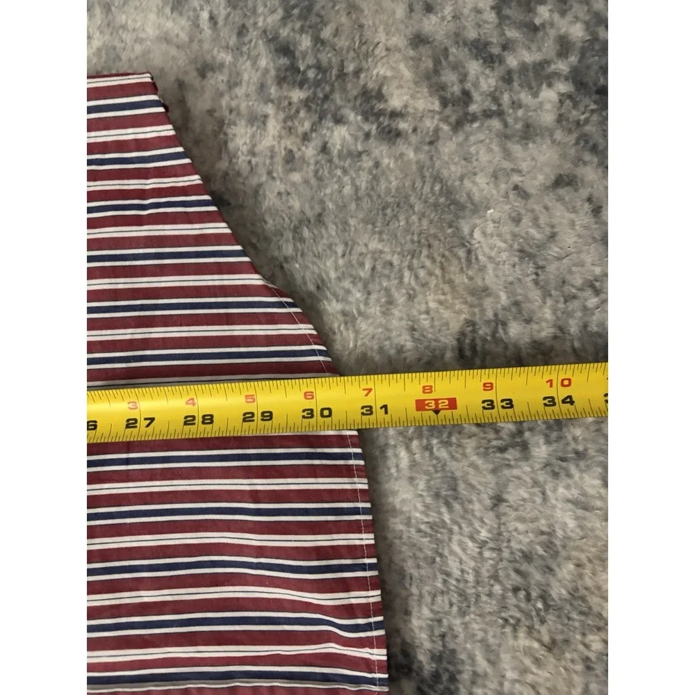 Polo Ralph Lauren Mens L 16.5 34/35 Yarmouth Red Blue Striped‎ Long Sleeve Shirt